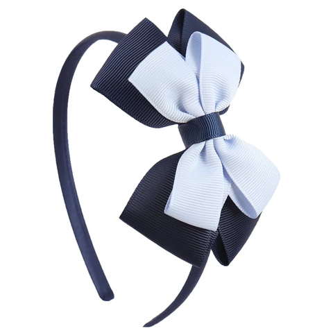 Blue Double Bow Aliceband