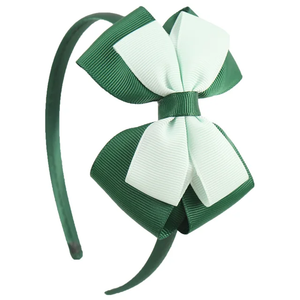 Green Double Bow Aliceband