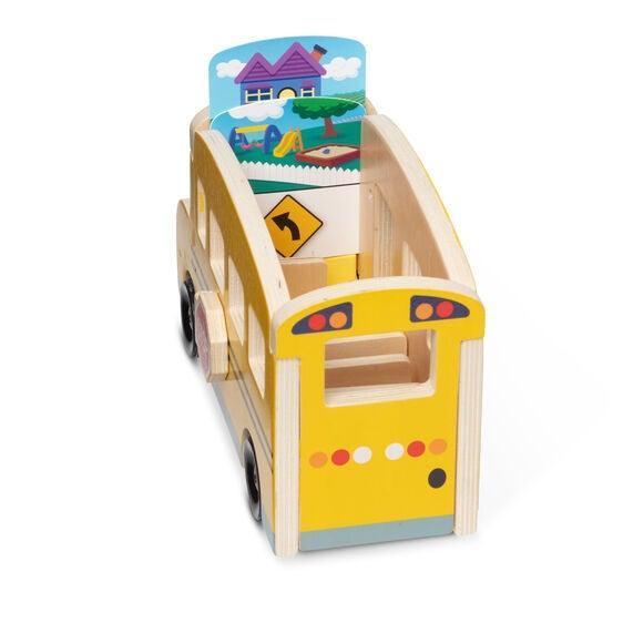 Melissa & Doug Blues Clues & You! - Wooden Pull-Back School Bus