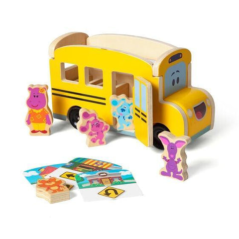 Melissa & Doug Blues Clues & You! - Wooden Pull-Back School Bus