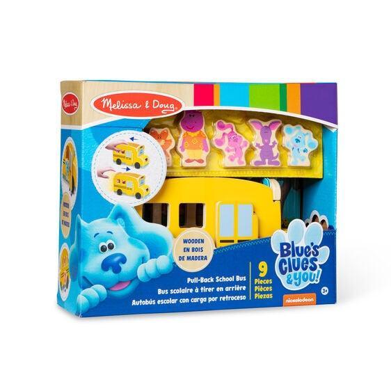 Melissa & Doug Blues Clues & You! - Wooden Pull-Back School Bus