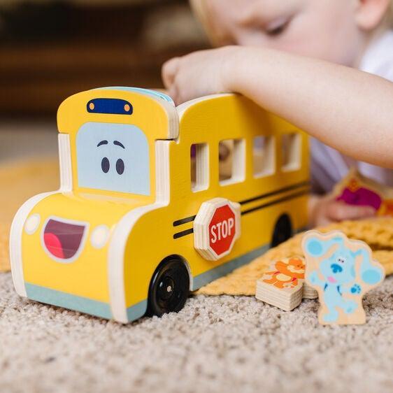 Melissa & Doug Blues Clues & You! - Wooden Pull-Back School Bus