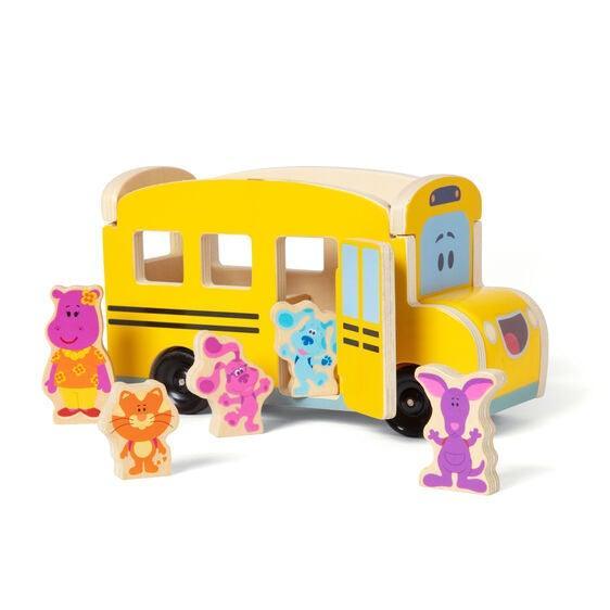 Melissa & Doug Blues Clues & You! - Wooden Pull-Back School Bus